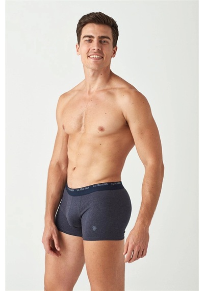 U.S. Polo Assn. U.s. Polo Assn. Erkek Lacivert Melanj - Gri Melanj 2 Li Boxer