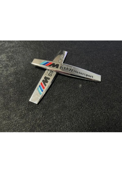 Powered By Bmw M Motorsport Metal Çamurluk Logo 2 Ad Car Logo