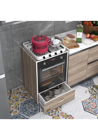 Kenzlife Ankastre Modülü Kabini Argon Crd Fırın Ocak Dolabı Çekmeceli Sabit Tabla