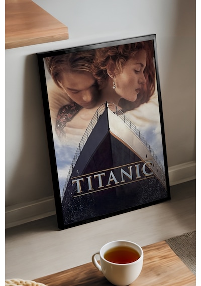 Titanic Siyah Ahşap Çerçeveli Poster, Dekoratif Film Duvar Tablosu