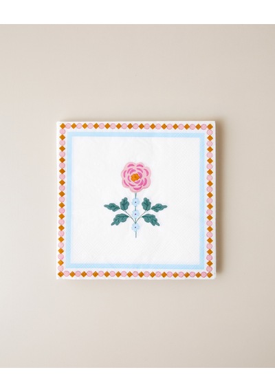 English Home Rustic Florals 20'li Kağıt Peçete 33x33 Cm Mavi - Pembe