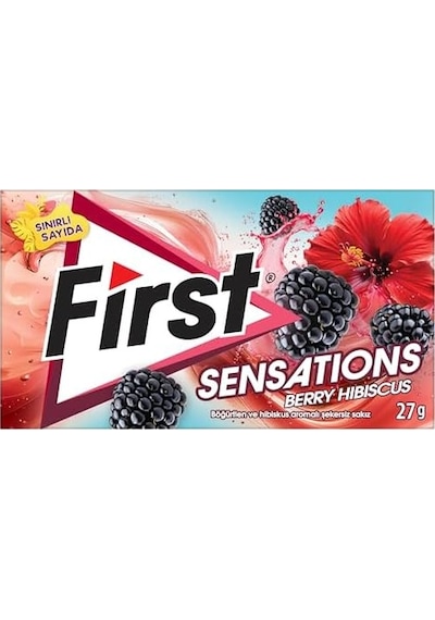 First Sensations Berry Hibisküs Aromalı Şekersiz Sakız 27 Gr