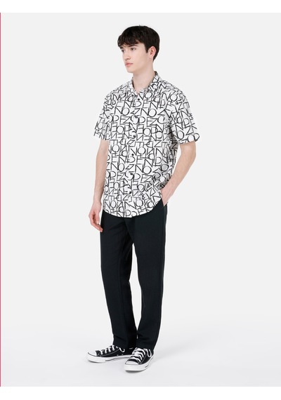 Colin's Colins Regular Fit Shirt Neck Baskılı Erkek Beyaz Kısa Kol Gömlek Cl1067585 Q1.v1 Wht Beyaz