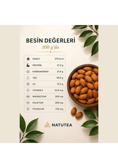 Natutea Çiğ Badem 100 G Kuruyemiş