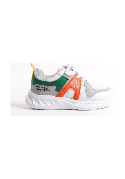 Daxtors Garantili Ray Max Günlük Ortopedik Çocuk Unisex Sneaker Spor Ayakkabı Beyaz-oranj