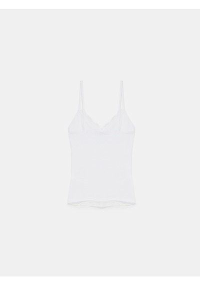 Dilvin 21191 Dantelli Top-beyaz