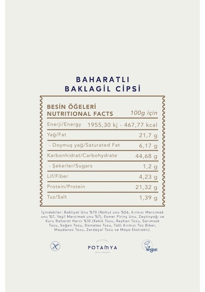 Potamya Baharatlı Baklagil Cipsi 50 Gr X 3 Adet