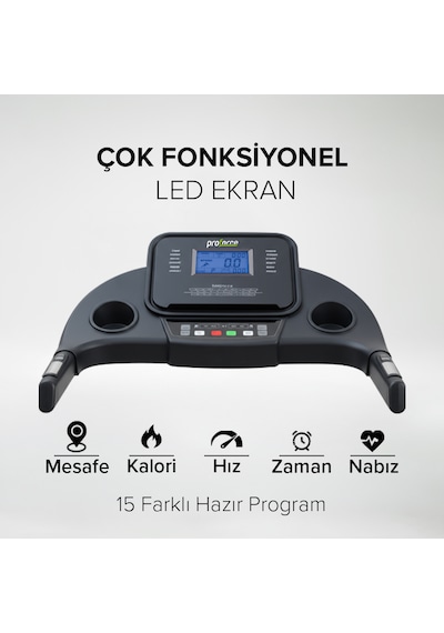 Proforce Zeta Otomatik Eğim Koşu Bandı Led Ekran Kolay Kurulum