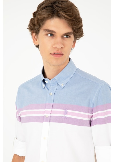 U.s. Polo Assn. Erkek Koyu Mavi Gömlek Desenli 50283802-vr032 Koyu Mavi