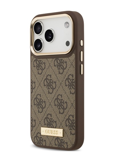 Apple Uyumlu iPhone 17 Pro Kılıf Guess Lisanslı M-safeli 4g Desen Pu Metal Plaka Klasik Logolu Kahverengi Kahverengi Apple Uyumlu iPhone 17 Pro Kılıf Guess Lisanslı M-safeli 4g Desen Pu Metal Plaka Klasik Logolu Kahverengi Kahverengi