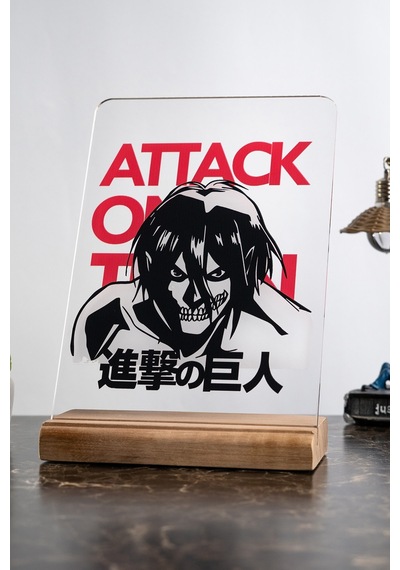 Attack On Titan Ev Titan Eren Severlere Masa Dekoratif Ahşap Obje
