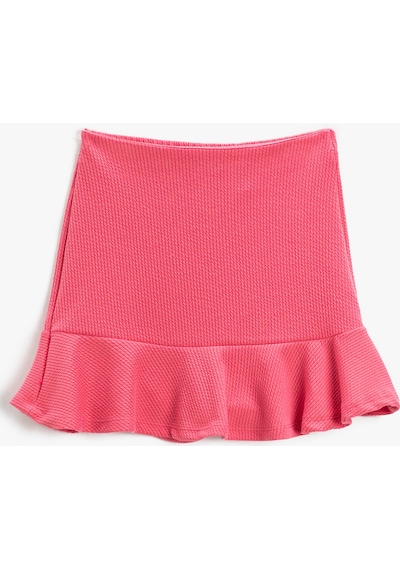 Koton Mini Etek Fırfırlı Beli Lastikli Pembe 3skg70041ak 3SKG70041AK274 Gülkurusu