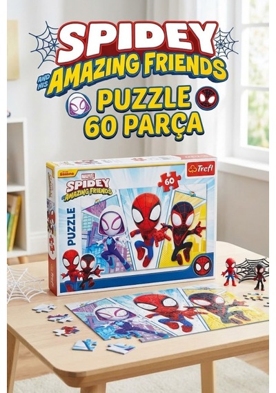 Trefl Spidey Ve Mucizevi Arkadaşları 60 Parça Puzzle - Marvel Lisanslı Eğitici Çocuk Yapboz 4+ Yaş