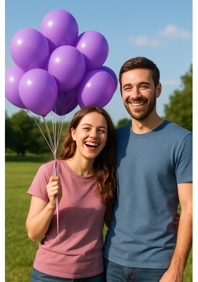 Metalik Balon 11 İnc 28 Cm 10 Adet Parti Doğum Günü Kutlama Süsleri Mor