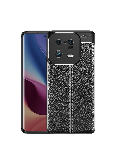 Xiaomi Mi 13 Pro Kılıf Deri Görünümlü Silikon Kamera Korumalı Üstün Koruma Pazarplus Siyah