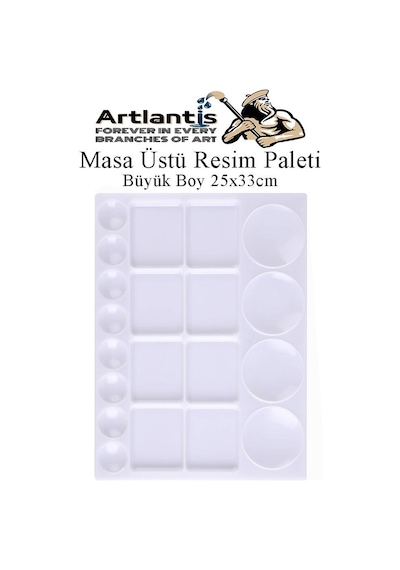 Masa Üstü Resim Paleti 1 Adet 20 Hazneli Boya Paleti 25x33 Cm Sanatsal Boyalar İçin Büyük Palet Akrilik Boya Yağlı Boya Guaj Boya