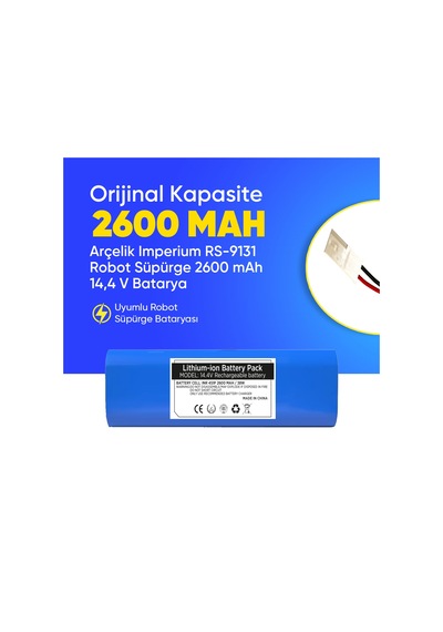 Arçelik Imperium Rs-9131 Robot Süpürge 2600 Mah 14,4 V Batarya  Uyumlu Uzun Ömürlü, Yüksek Performans Pil