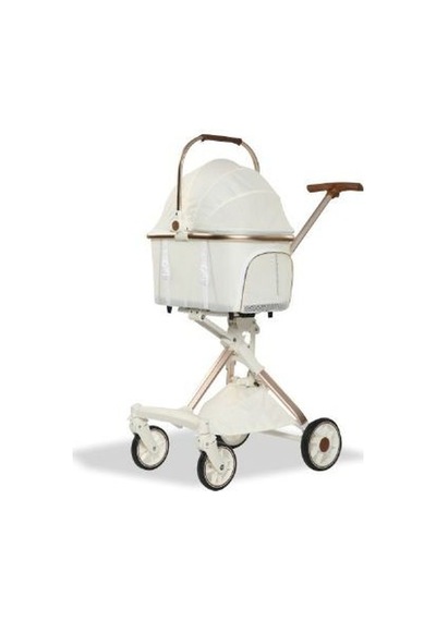 Eurodog Katlanabilir Köpek Arabası Beyaz 80,5x48,5x112 Cm