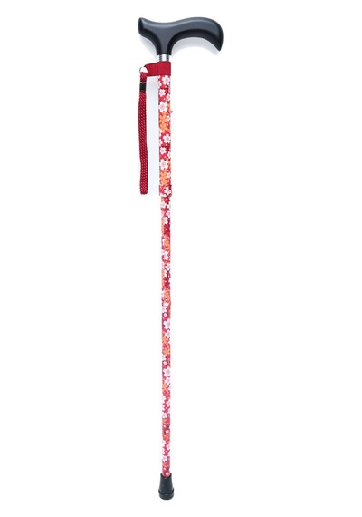 Mf606 Katlanır Baston B044-8231 Kırmızı Çiçekli