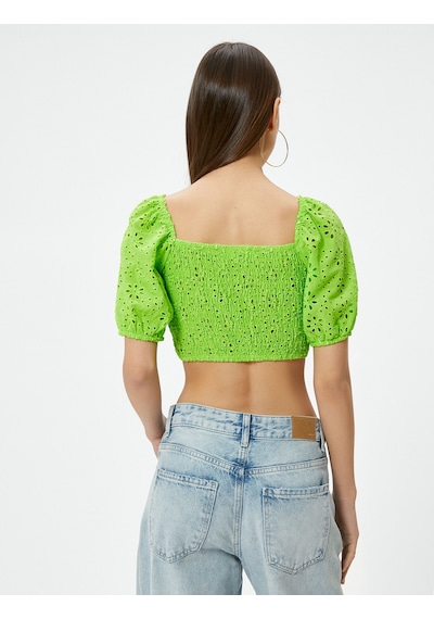 Koton Balon Kol Crop Bluz Fistolu Önden Bağlama Detaylı Büzgülü Astarlı Sarı 3sal60229ıw Sarı Koton Balon Kol Crop Bluz Fistolu Önden Bağlama Detaylı Büzgülü Astarlı Sarı 3sal60229ıw Sarı