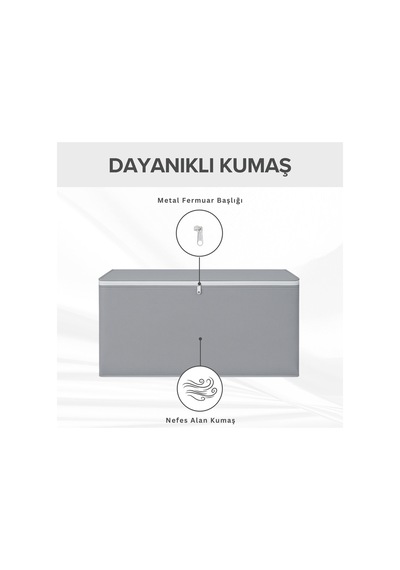 2 Adet Mega Boy Hurç - Antrasit Yorgan & Battaniye Hurcu 100x40x50 Cm Tela 100 X 50 Gri Tr Diğer