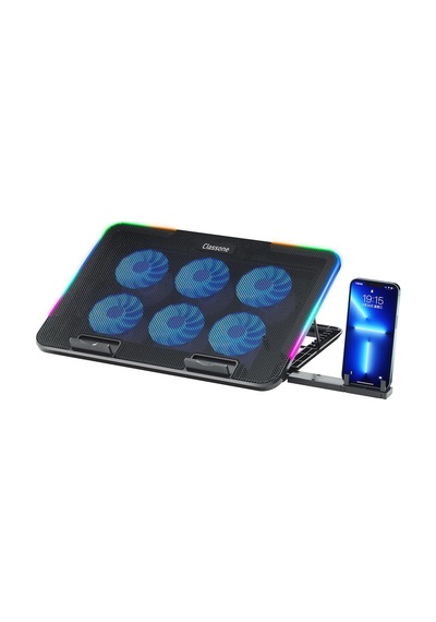 Gaming M60 Laptop Soğutucu, 2500 Rpm,10 Rgb Işık Kontrolü, 15.6-17 İnch, Hız Kontrolü, 6 Büyük Fan,telefon Standı, 2 Usb