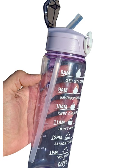 750ml Pipetli Sızdırmaz Plastik Sporcu Öğrenci Motivasyon Mataras