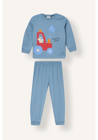 Defacto Baskılı 2li Pijama Takımı Erkek Bebek I1438a526aube455 Mavi-be455
