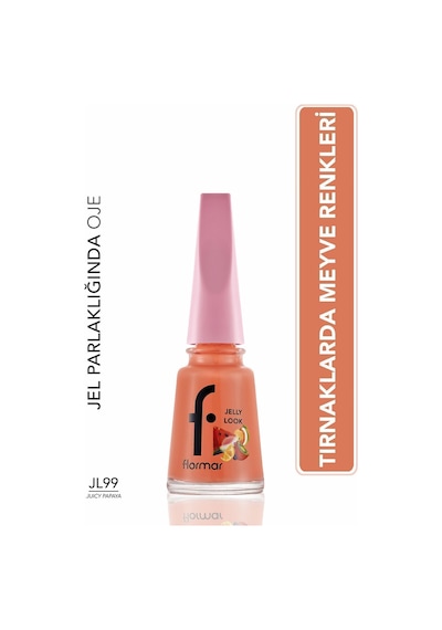 Flormar Juicy Fruits Jelly Look Yüksek Pigmentli & Parlak Bitişli Jel Görünümlü Oje Jl99 Juicy Papaya