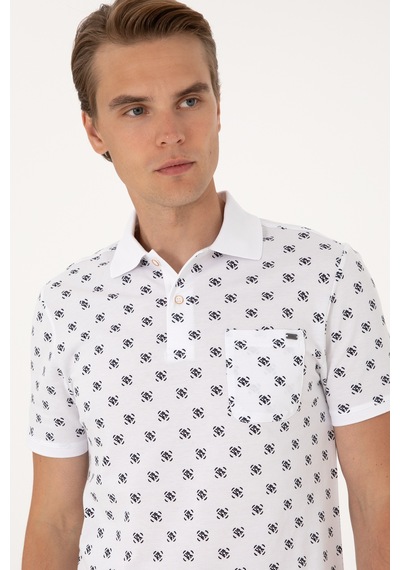 U.S. Polo Assn. Erkek Regular Fit Beyaz Polo Yaka Tişört 50300379-VR013