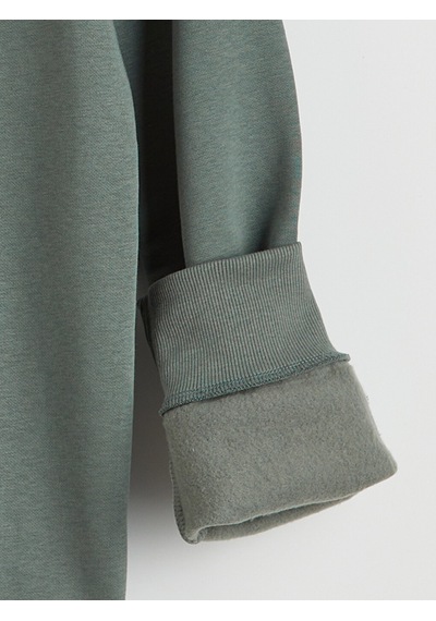 Lcwaıkıkı Classic Yeşil Bisiklet Yaka Baskılı Erkek Sweatshirt