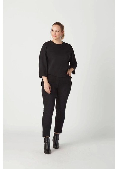 Moda Berray P001s Düz Renk Tam Kalıp Dar Paça Kot Pantolon Siyah Siyah