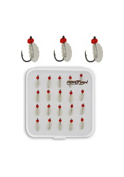 Portfish Kurtcuk Silikon Yem 20 Li Paket Renk: Şeffaf Glow