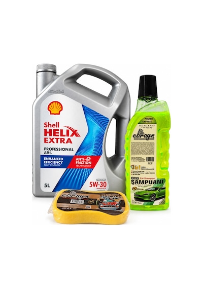 Shell Helix Extra Pro Arl 5w-30 3 5 Litre + Oto Şampuan 1000 ML + Yıkama Süngeri