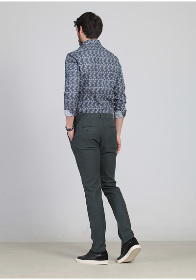 Ramsey Petrol Düz Dokuma Regular Fit Casual Pamuk Karışımlı Pantolon