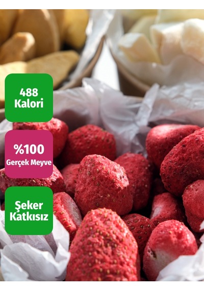 Freeze Dried Meyve Cipsi Paketi 3'lü Set - Dondurularak Kurutulmuş Kavun Çilek Mango 65 G