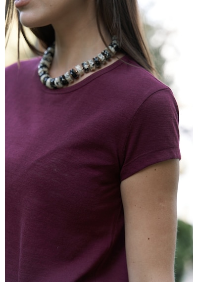 Bohemai Suva Kısa Kol Bordo T-shirt Bordo