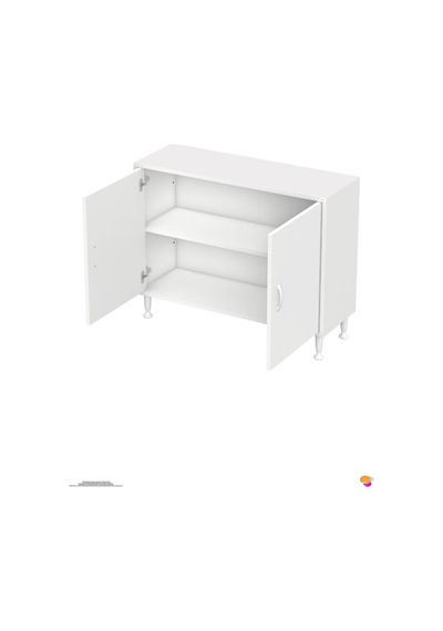 Söke 100 Cm Çok Amaçlı Kapaklı 1 Raflı 2 Bölmeli Şifonyer Dolap Beyaz