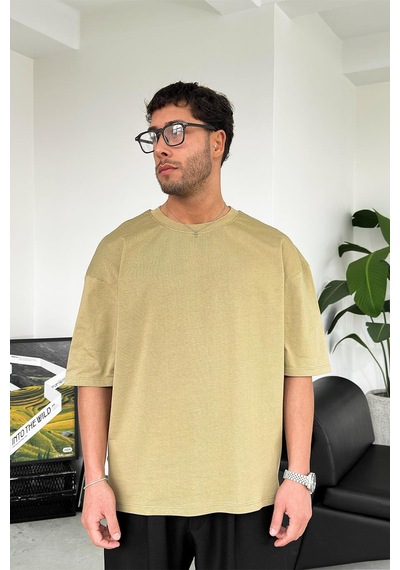Haki Cozy Basic Soft Oversize Tişört Haki