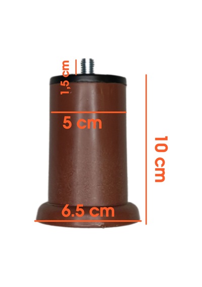Cateksss 10 Cm Asena Plastik Ayak M8 Ceviz - 5 Li Paket
