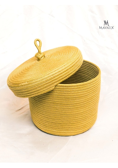 Mavaux Çok Amaçlı,kapaklı 20cm-26cm Büyük Boy,sepet, Jüt, Hasır, Dokuma Sepet, Düzenleyici Jüt