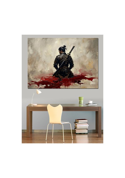 Yaralı Savaşçı Ve Kanlı Meydan Yağlı Boya Dokulu Kanvas Tablo Canvas Tablosu