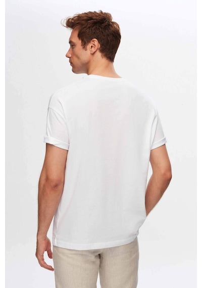 D's Damat Ds Damat Beyaz V Yaka %100 Pamuk T-shirt 4HC141996755M Beyaz