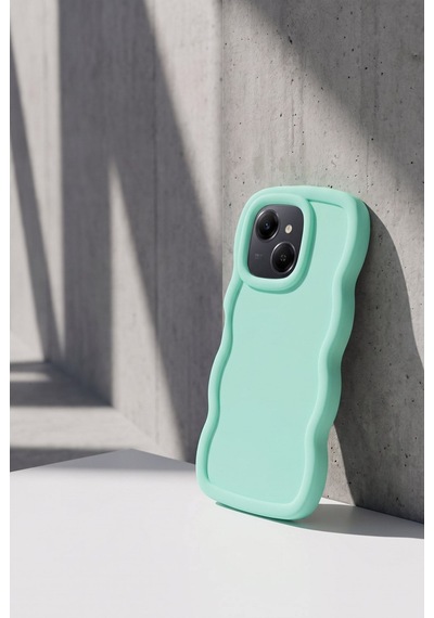 Tecno Spark 40c / Pop 10 Pro Uyumlu Dalgalı Tasarım Kamera Korumalı Mat Silikon Telefon Kılıfı-54223 Yeşil