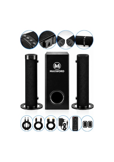Maxword SLC-275 Bluetooth 5.3 Ayrılabilir Soundbar Subwooferlı TV Ses Sistemi HDMI ARC Optik AUX USB