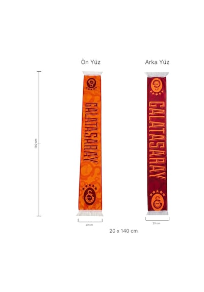 Galatasaray Lisanslı Sarı Kırmızı Şal Atkı Kırmızı - Sarı