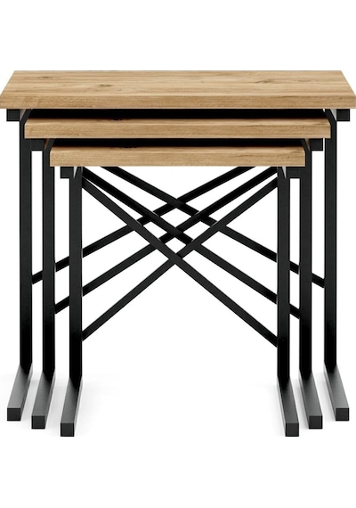 Ceramical ZG1 Zigon Sehpa 3'lü Atlantik Çam
