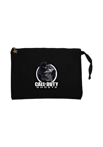 Call Of Duty Ghosts Text Siyah Clutch Astarlı Cüzdan / El Çantası Siyah