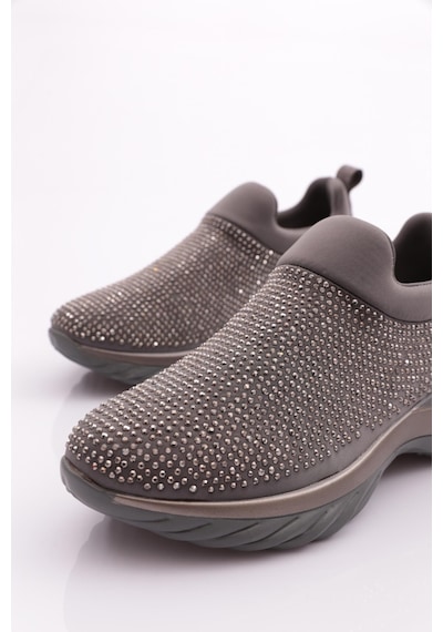 Dgn 730 Kadin Kalin Taban Bağcikli Sneaker Ayakkabi 730-2239-R7512 Gri