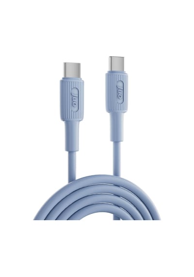 60w Usb Type-c To Type-c Silikon Hızlı Şarj Ve Data Kablosu Mavi 1 Metre Standart